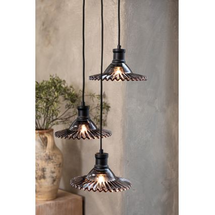 Markslöjd 108853 - Suspension filaire NOVIA 3xE27/40W/230V noir/fumé