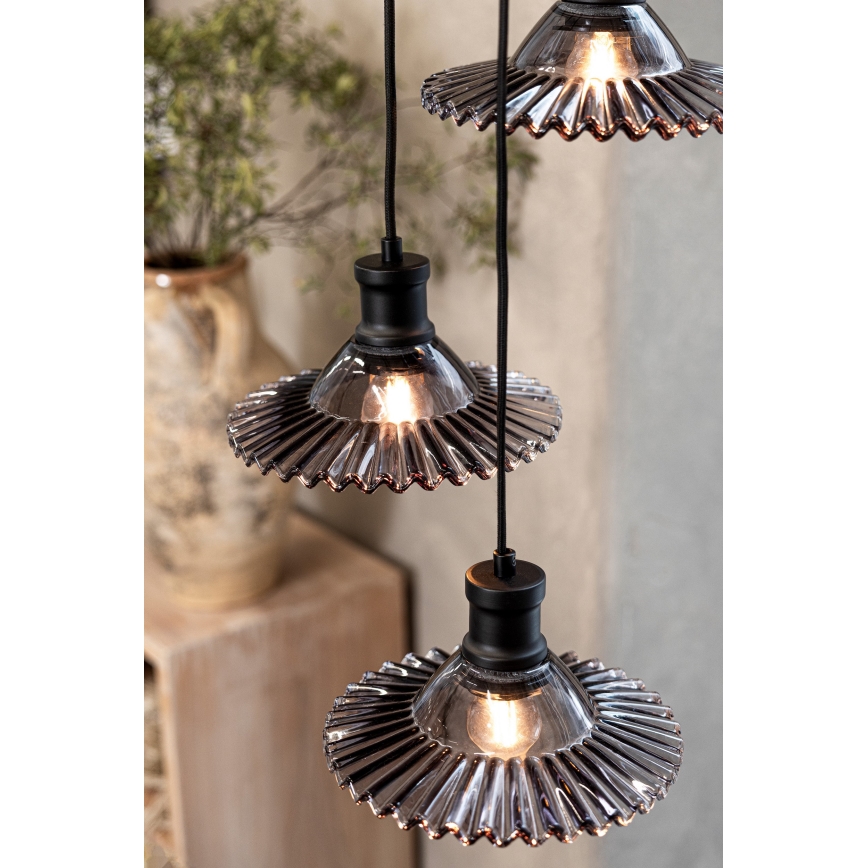 Markslöjd 108853 - Suspension filaire NOVIA 3xE27/40W/230V noir/fumé