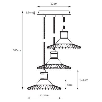 Markslöjd 108853 - Suspension filaire NOVIA 3xE27/40W/230V noir/fumé