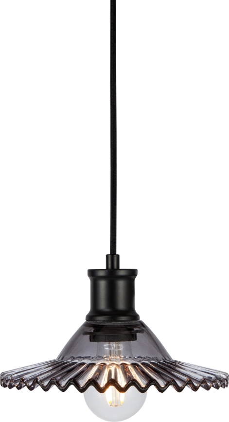Markslöjd 108854 - Lampadario a sospensione con filo NOVIA 1xE27/40W/230V nero/fumé