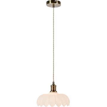 Markslöjd 108857 - Lampadario a sospensione con filo KURAGE 1xE27/40W/230V ottone/bianco