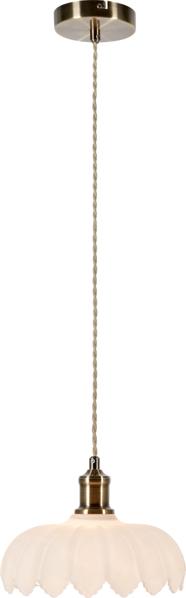 Markslöjd 108857 - Lampadario a sospensione con filo KURAGE 1xE27/40W/230V ottone/bianco