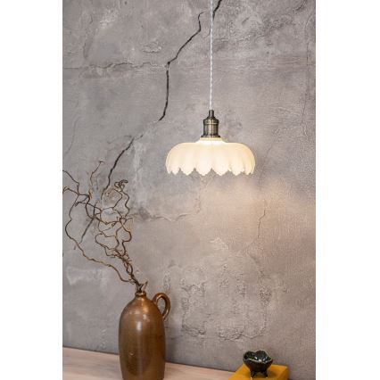 Markslöjd 108857 - Lampadario a sospensione con filo KURAGE 1xE27/40W/230V ottone/bianco