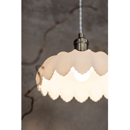 Markslöjd 108857 - Lampadario a sospensione con filo KURAGE 1xE27/40W/230V ottone/bianco