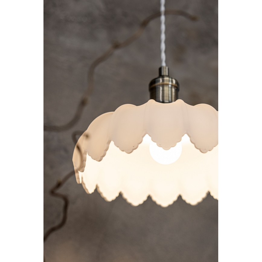 Markslöjd 108857 - Lampadario a sospensione con filo KURAGE 1xE27/40W/230V ottone/bianco