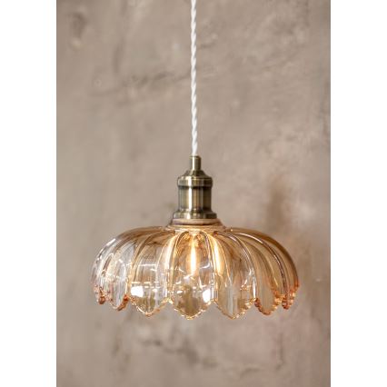 Markslöjd 108858 - Hängeleuchte KURAGE 1xE27/40W/230V Messing/rauchig beige