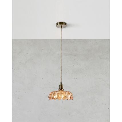 Markslöjd 108858 - Suspension filaire KURAGE 1xE27/40W/230V laiton/fumé beige