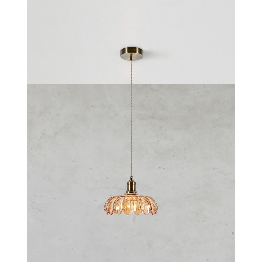 Markslöjd 108858 - Suspension filaire KURAGE 1xE27/40W/230V laiton/fumé beige