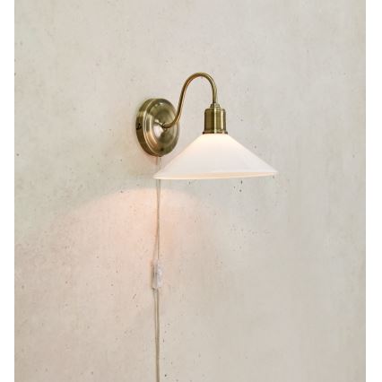 Markslöjd 108865 - Applique VELA 1xE27/40W/230V ottone/bianco