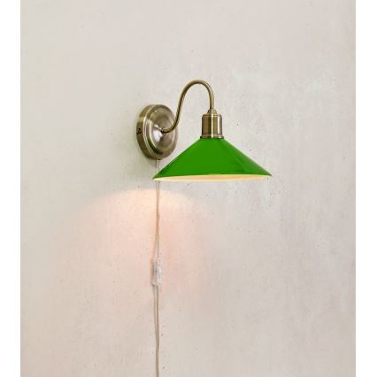 Markslöjd 108866 - Applique VELA 1xE27/40W/230V ottone/verde