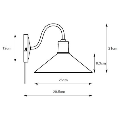 Markslöjd 108866 - Applique VELA 1xE27/40W/230V ottone/verde