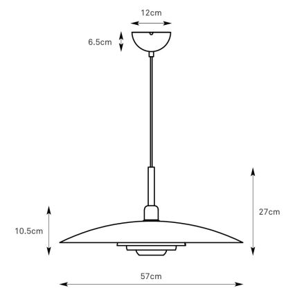 Markslöjd 108876 - Suspension sur câble PINY 1xE27/60W/230V Ø 57 cm blanche