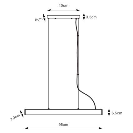 Markslöjd 108892 - Lampada a sospensione dimmerabile a LED su cavo PLANO LED/38W/230V bianca