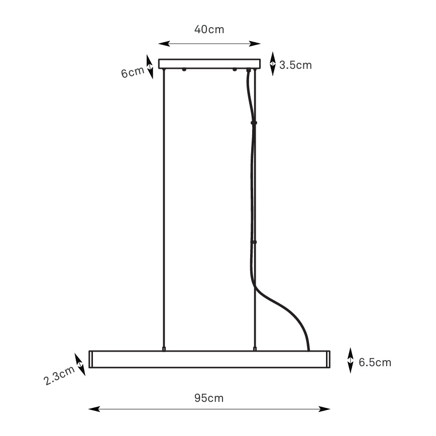 Markslöjd 108892 - Suspension dimmable sur câble PLANO LED/38W/230V blanche