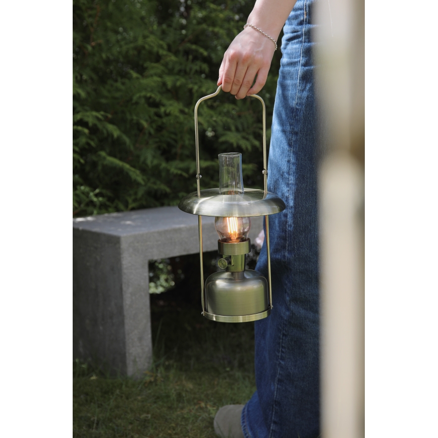 Markslöjd 108894 - Lampe de table d'extérieur LED rechargeable dimmable FANOS, 2,5 W / 3,7 V, 4000 mAh, IP44, laiton