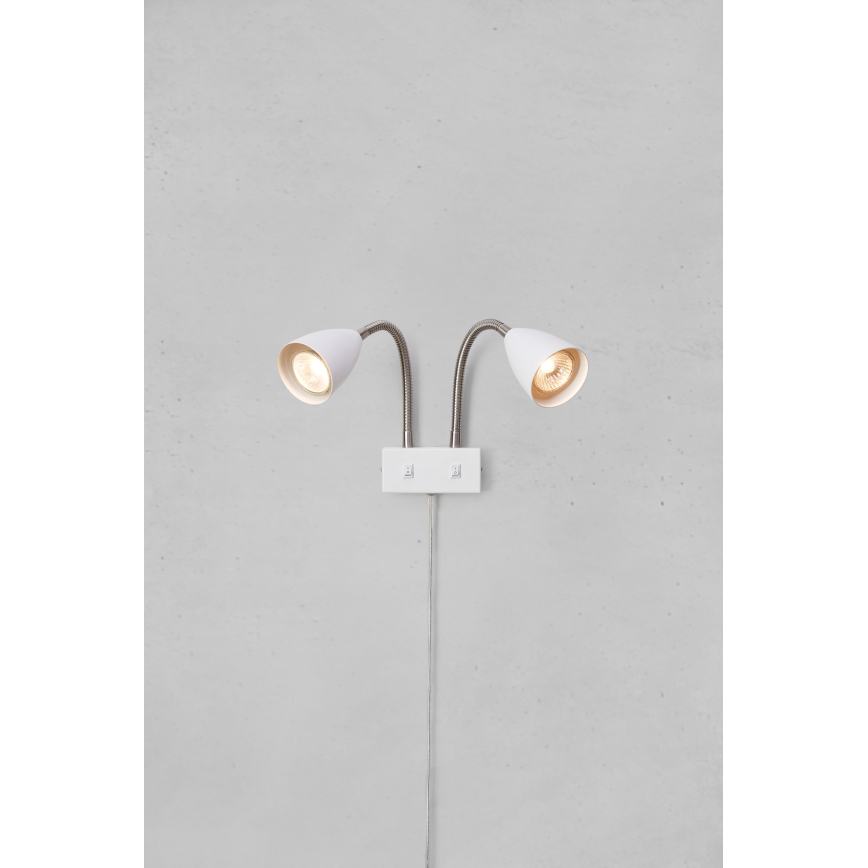 Markslöjd 108900 - Faretto da parete CIRO 2xGU10/7W/230V bianco