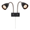Markslöjd 108901 - Faretto da parete CIRO 2xGU10/7W/230V, nero