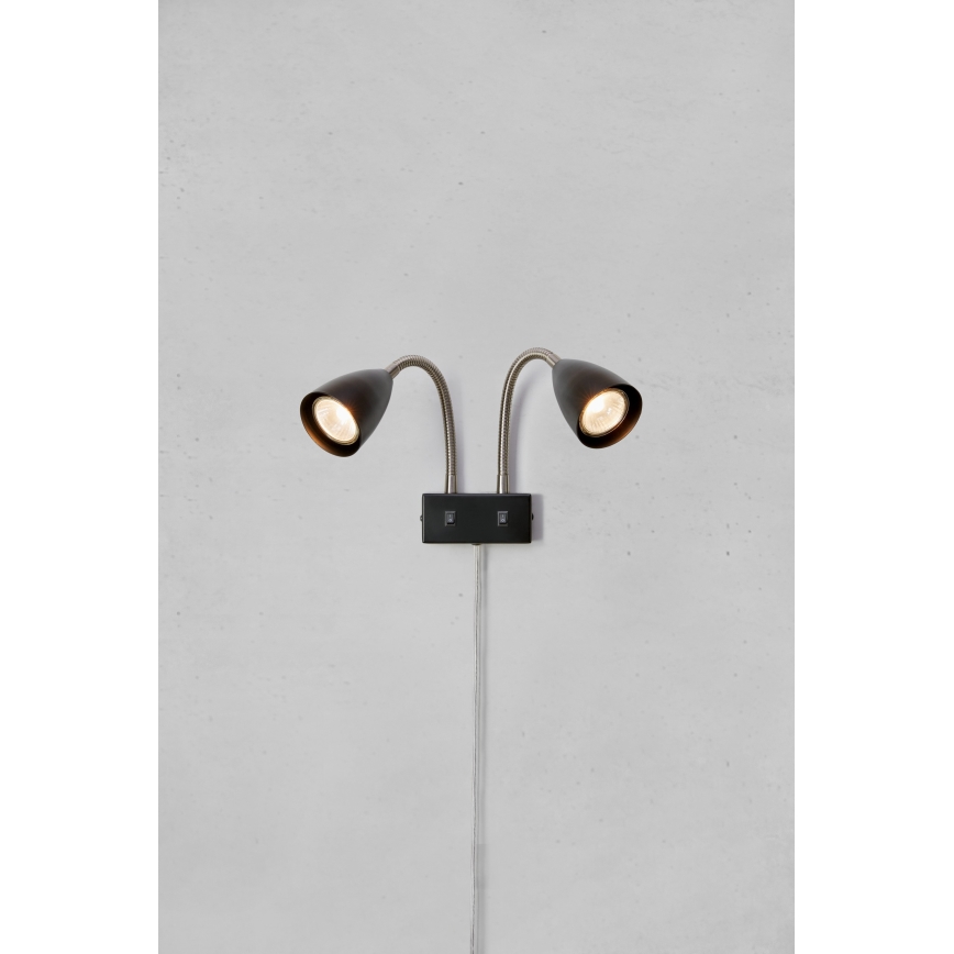Markslöjd 108901 - Wand-Spotleuchte CIRO 2x GU10/7W/230V schwarz