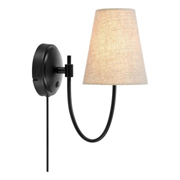 Markslöjd 108907 - Applique da parete AMAR 1xE14/40W/230V beige/nero