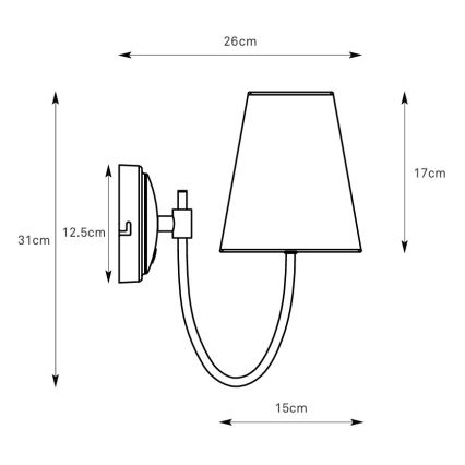 Markslöjd 108908 - Applique AMAR 1xE14/40W/230V bianco/ottone