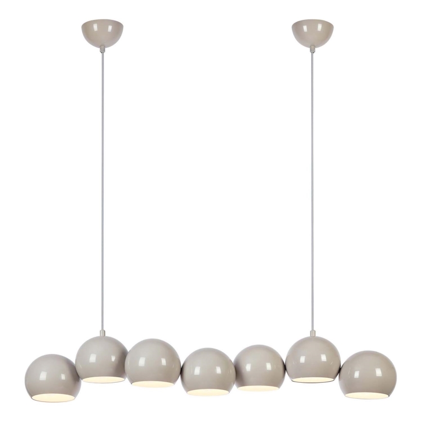 Markslöjd 108914 - Lampadario sospeso a cavo CUPOLO 7xE14/40W/230V grigio