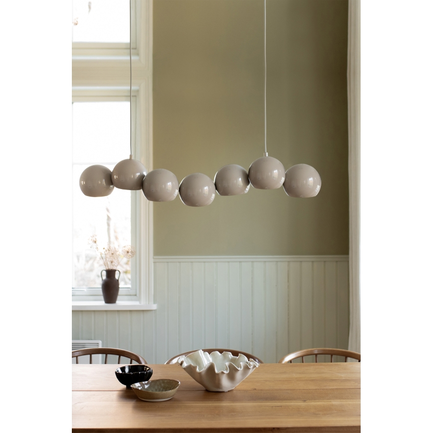 Markslöjd 108914 - Lampadario sospeso a cavo CUPOLO 7xE14/40W/230V grigio