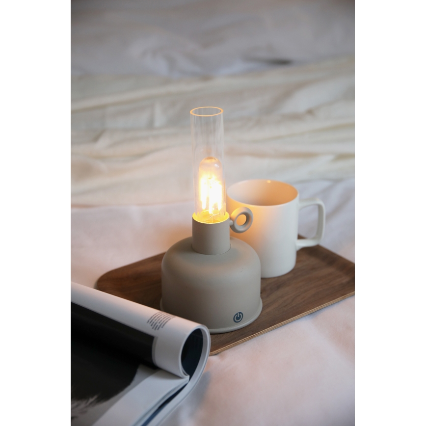 Markslöjd 108921 - Lampe de table extérieure à intensité variable et rechargeable ASTRID LED/2W/1200 mAh IP44 gris