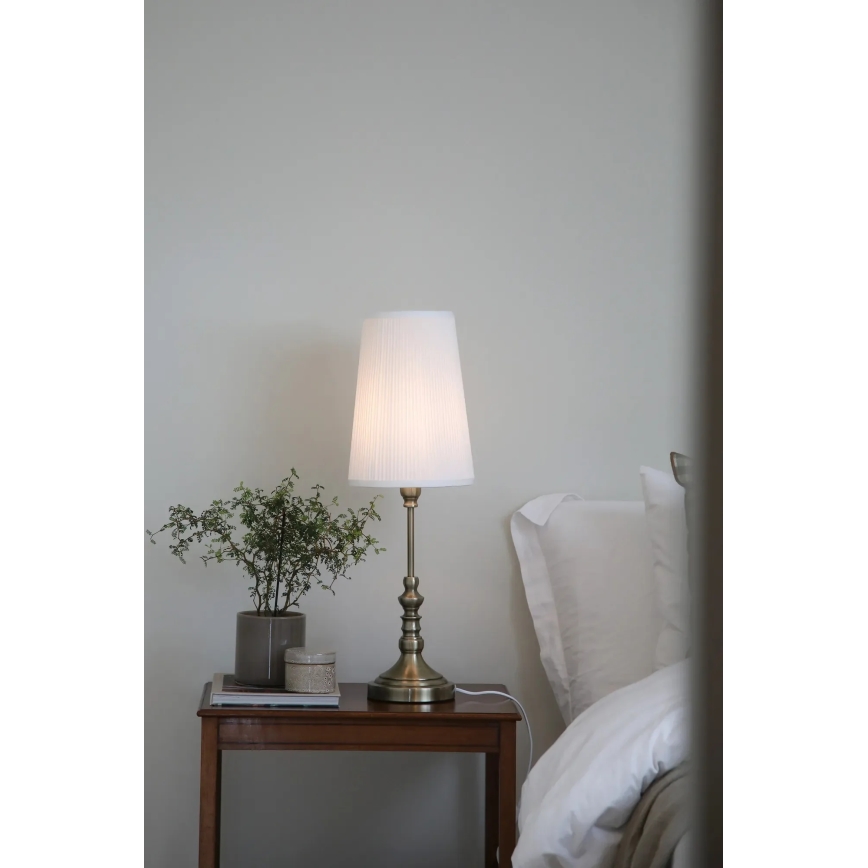 Markslöjd 108970 - Lampe de table NOBLE 1xE14/40W/230V 66 cm blanche/laiton