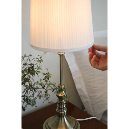 Markslöjd 108970 - Lampe de table NOBLE 1xE14/40W/230V 66 cm blanche/laiton