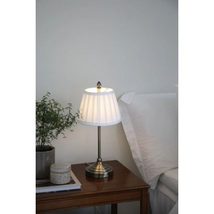Markslöjd 108973 - Tischleuchte OXFORD 1xE14/40W/230V weiß/Messing