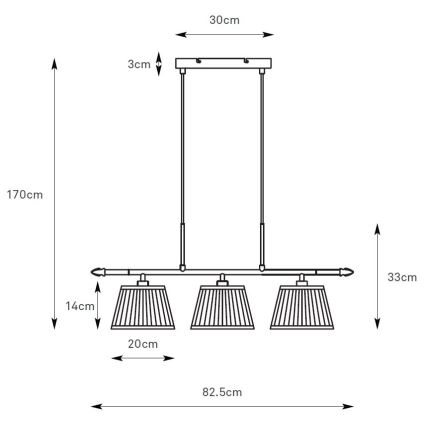 Markslöjd 108975 - Pendelleuchte an Kabel OXFORD 3xE14/40W/230V Messing/Weiß