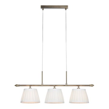 Markslöjd 108975 - Sospensione a cavo OXFORD 3xE14/40W/230V ottone/bianco