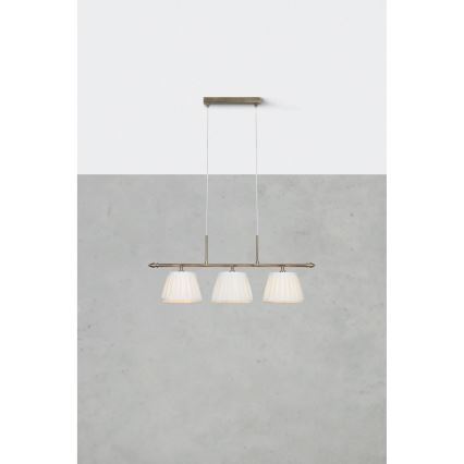 Markslöjd 108975 - Suspension sur câble OXFORD 3xE14/40W/230V laiton/blanc