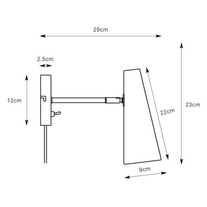 Markslöjd 108992 - Applique murale PEAK 1xE14/40W/230V gris