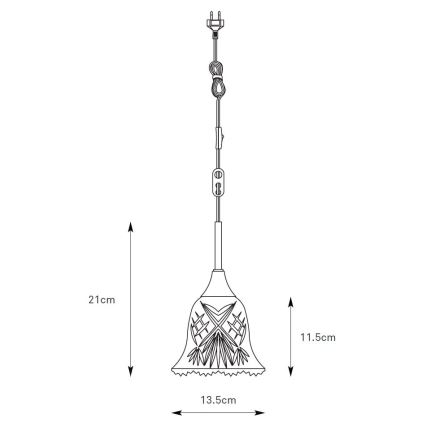 Markslöjd 109011 - Pendelleuchte mit Kabel LUNA 1xE14/40W/230V Messing