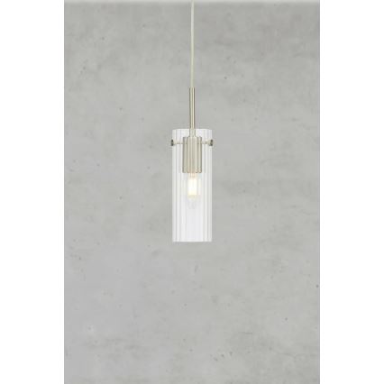 Markslöjd 109013 - Suspension à câble TIBIA 1xE14/40W/230V verre transparent/laiton