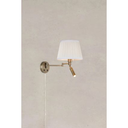 Markslöjd 109017 - Applique murale LED PIVOT 1xE27/40W/230V + LED/4W crème/laiton