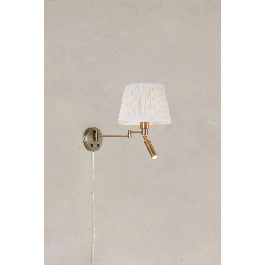 Markslöjd 109017 - Applique murale LED PIVOT 1xE27/40W/230V + LED/4W crème/laiton