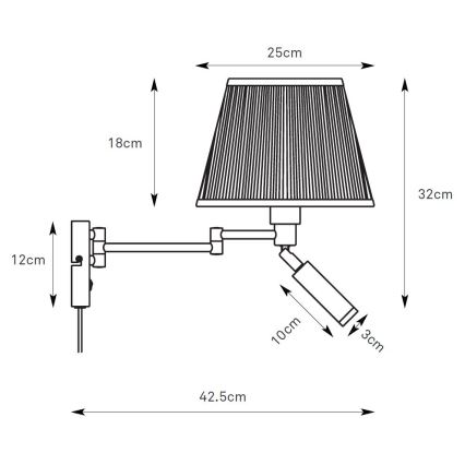 Markslöjd 109017 - Applique murale LED PIVOT 1xE27/40W/230V + LED/4W crème/laiton
