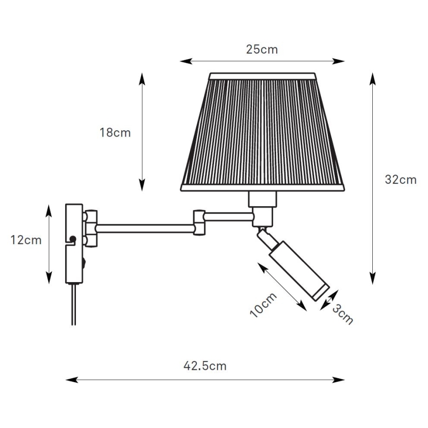 Markslöjd 109017 - Applique murale LED PIVOT 1xE27/40W/230V + LED/4W crème/laiton