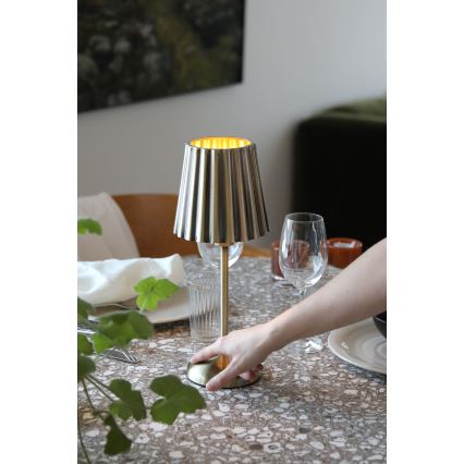 Markslöjd 109127 - Lampe de table LED tactile, dimmable et rechargeable CELIA 1xE14/2W/2000 mAh laiton