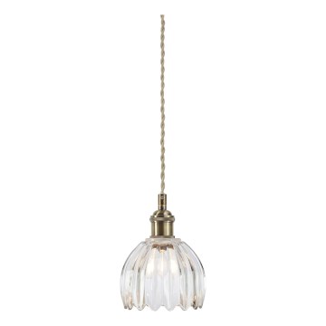 Markslöjd 109136 - Suspension sur câble GOTA, 1xE14/40W/230V, Ø 13 cm, laiton/verre transparent