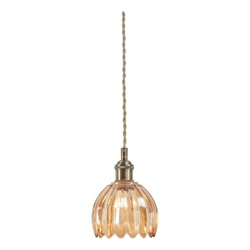 Markslöjd 109137 - Suspension sur câble GOTA 1xE14/40W/230V Ø 13 cm beige fumé/laiton