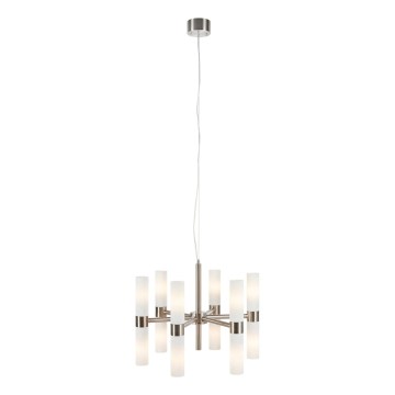 Markslöjd 109154 - ELARA Pendelleuchte, 12xE14/40W/230V, Ø 60 cm, mattchrom, mit Kabelaufhängung