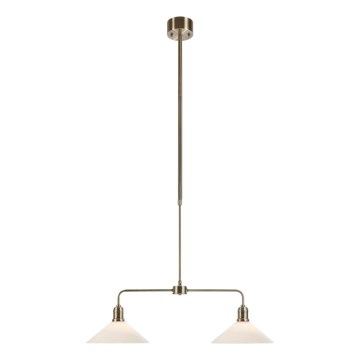 Markslöjd 109160 - Lampadario con asta VELA 2xE27/60W/230V bianco/ottone