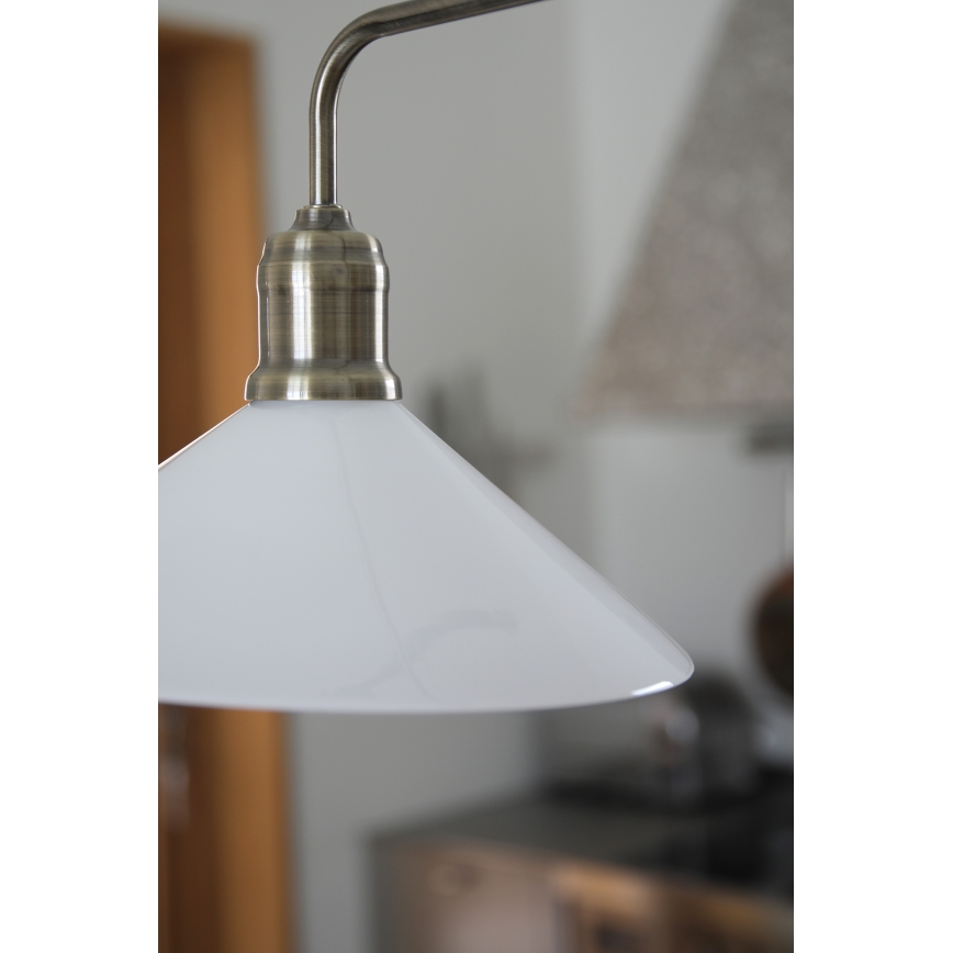 Markslöjd 109160 - Pendelleuchte VELA an Stange 2xE27/60W/230V weiß/messing