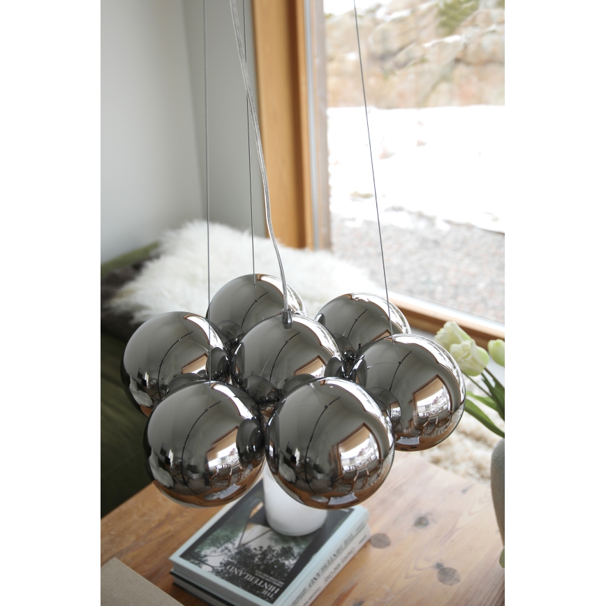 Markslöjd 109167 - Lampadario a sospensione su cavo CUPOLO 7xE14/40W/230V Ø 45 cm cromo lucido