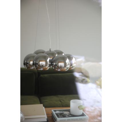 Markslöjd 109167 - Lampadario a sospensione su cavo CUPOLO 7xE14/40W/230V Ø 45 cm cromo lucido