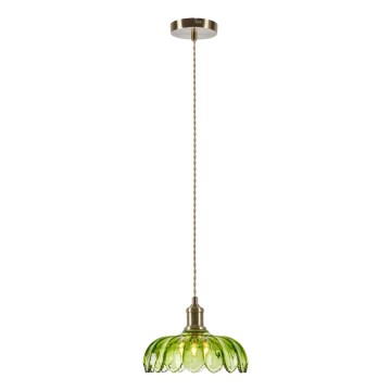 Markslöjd 109177 - Pendelleuchte mit Kabel KURAGE 1xE27/40W/230V Messing/rauchgrün