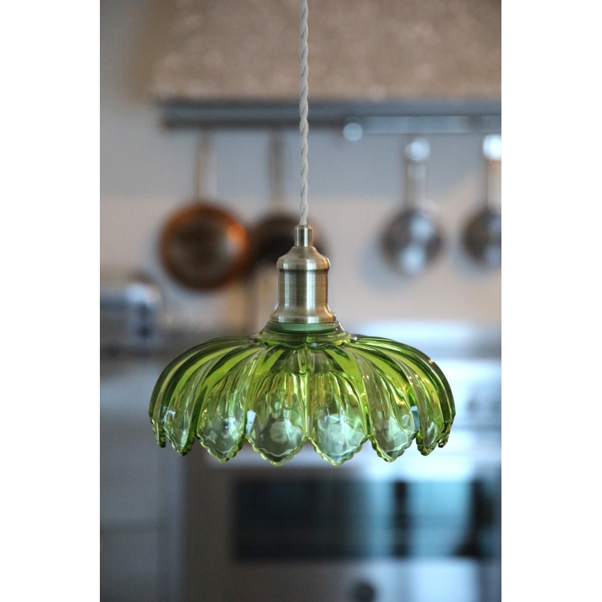 Markslöjd 109177 - Suspension sur câble KURAGE 1xE27/40W/230V laiton/vert fumé